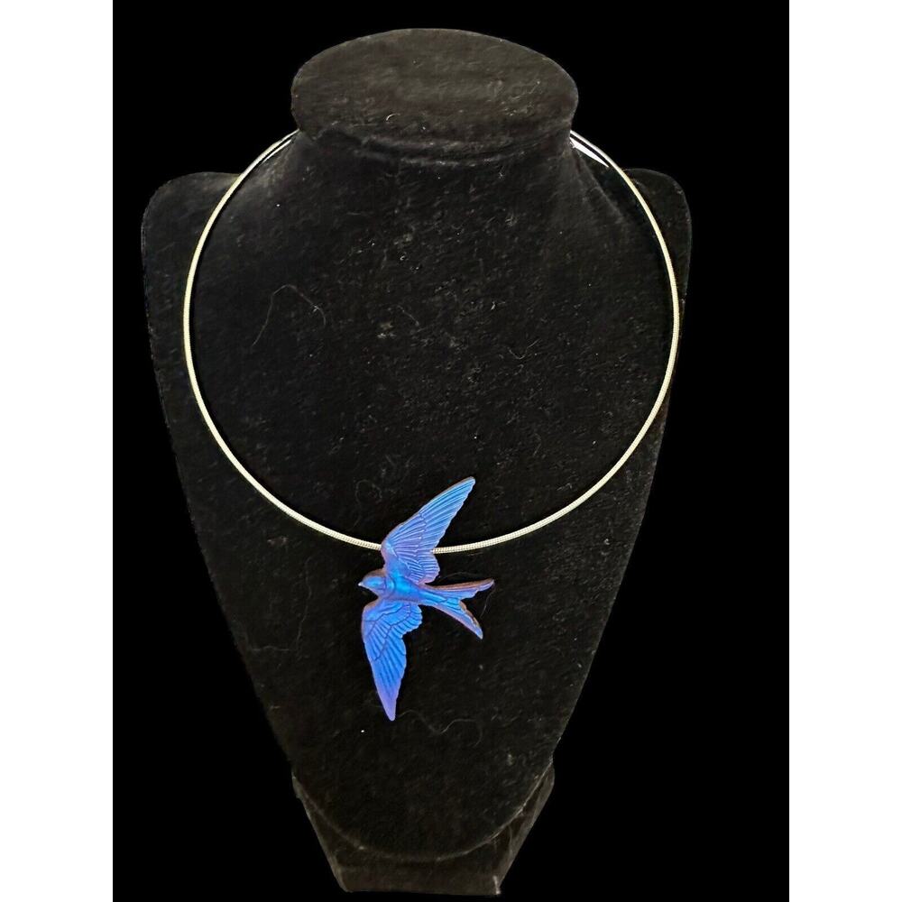 Bluebird Pâte De Verre Glass Pendant Gregory Burgard New Limited Edition Signed - Picture 15 of 16